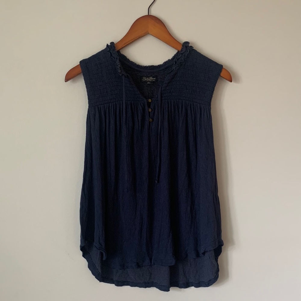 Lucky Brand Navy Blouse